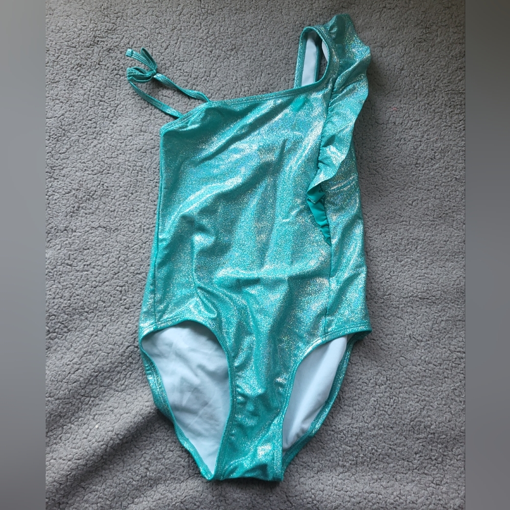 Girls turquoise bathing suit